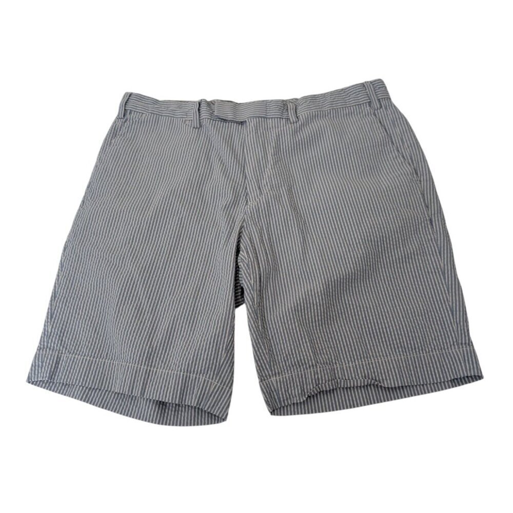 Polo Ralph Lauren Seersucker Shorts Mens Size 35 Blue Suffield Fit Striped